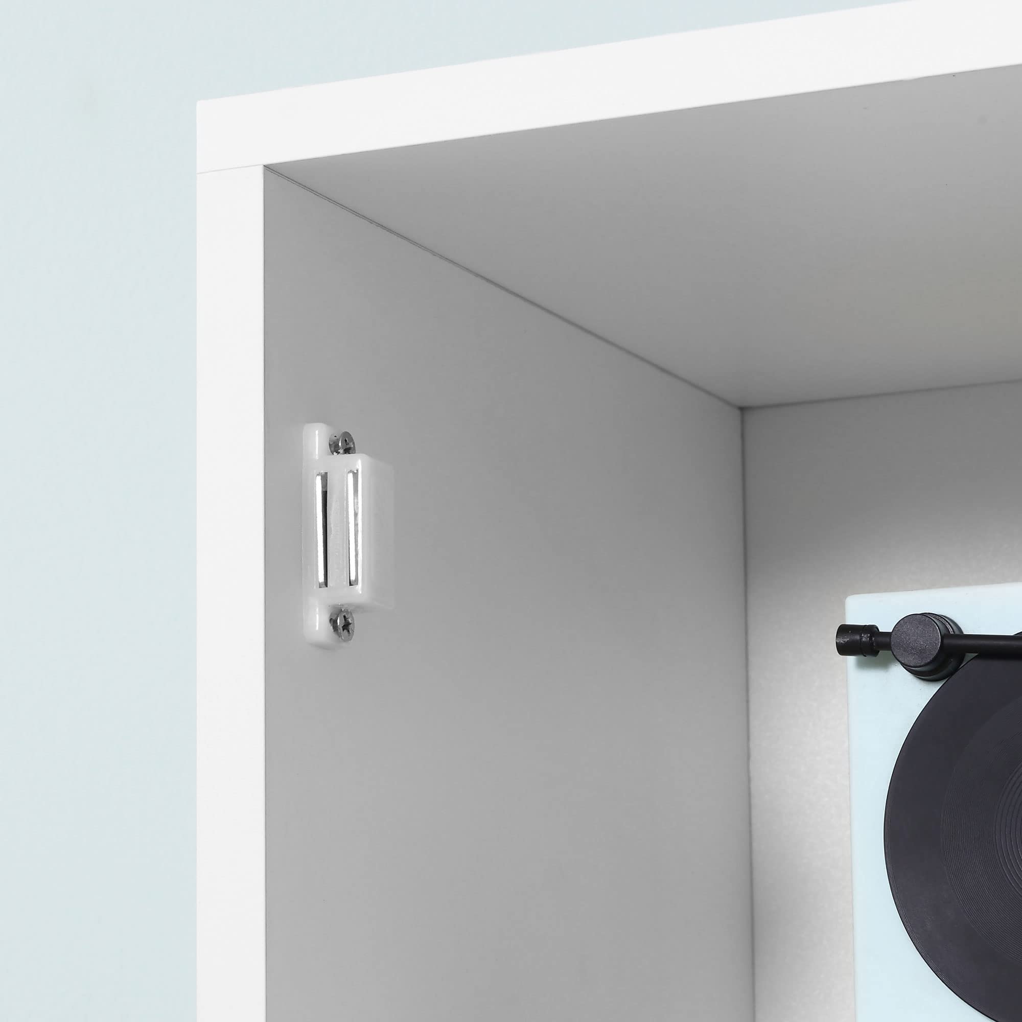 kleankin Armario Alto para Baño con Espejo Madera 30x28x180 cm Blanco | Mueble Columna de Baño, 2 Estantes Abiertos, 2 Puertas, Baldas Interiores Ajustables