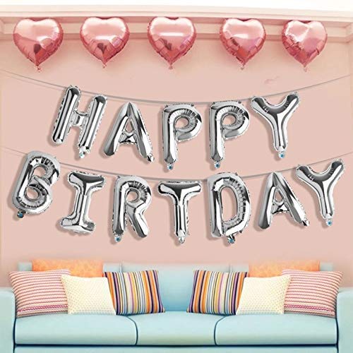 Balloonistics Silver Happy Birthday Foil Balloon Collection (Silver Happy Birthday Foil)