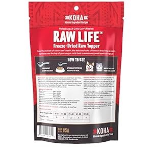 KOHA Raw Life Freeze-Dried Raw Topper Beef for Dogs and Cats, High Protein Meal Topper for Picky Eaters with Probiotics, 8oz Bag KOHA Raw Life Freeze Dried Raw Topper Beef for Dogs and Cats High Protein Meal Topper for Picky Eaters with Probiotics 8oz Bag