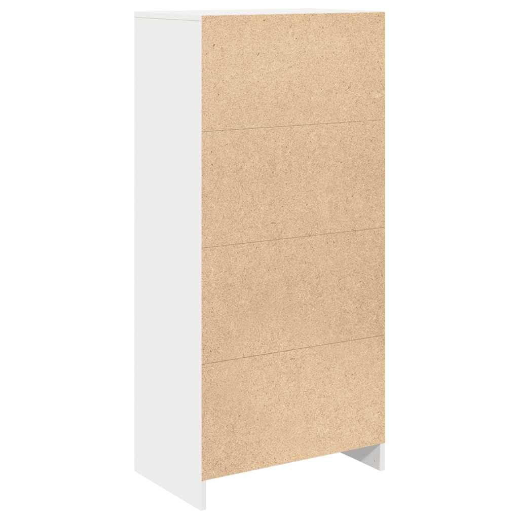 vidaXL Armario con cajón Blanco 55,5x34x119,5 cm Madera de ingeniería, Armario de Almacenamiento, aparador, Armario de Almacenamiento Alto, alacena