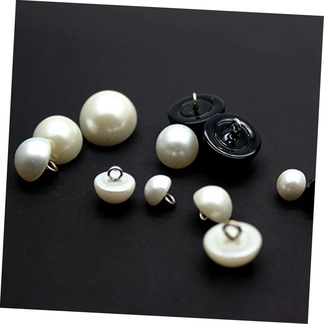 NUOBESTY 400 Pcs Bianco Decorazione Funghi Decorazione Fai Da Te Bottoni Perline Per Antico e Bottoni Per I Vestiti Jean Decorativi In Metallo