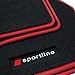 Produktbild teileplus24 PV311 Fußmatten Sportline Design kompatibel mit Seat Leon 4 KL ST Kombi Stufenheck 2020- Bandeinfassung Ziernähte, Bandeinfassung:Rot Premium Velours