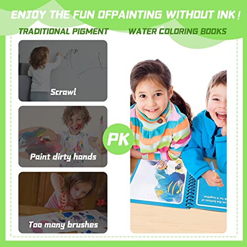 Reusable Magic Water Coloring Books For Toddlers,Paint With Water Books,Mess-Free Coloring Book,Portable Educational Doodle Drawing Toy,Improving Children's Imagination,Color Perception,Painting Skill #TOP2