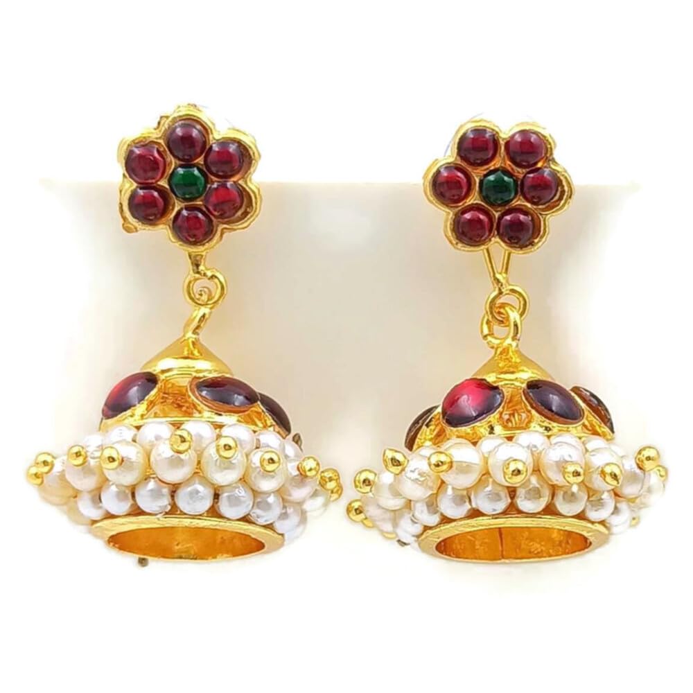 PRS GOLD COVERING -Womens bharatnatyam jhumkha kempu earring (B0CRZ6XCKR) Amazon Price History, Amazon Price Tracker