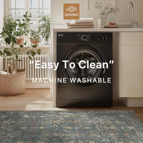 GENIMO 2x6 Non Slip Hallway Runner Rug, Machine Washable, Thin & Low Pile Lightweight for Kitchen, Laundry, Entryway, Bedroom & Living Room