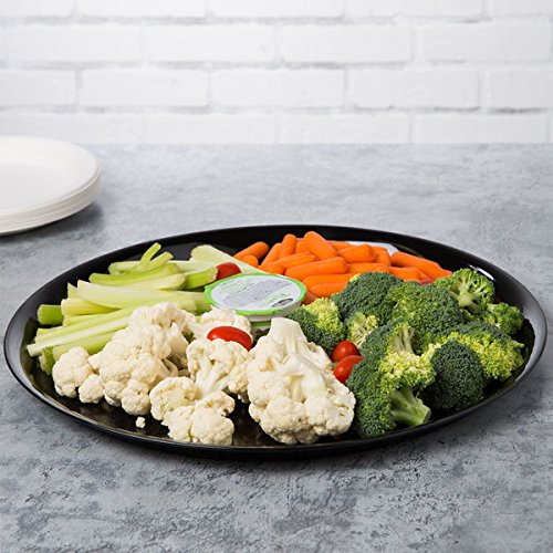 16 in. Checkmate Black Round Catering Tray - Case of by WNA Comet – Large, Polystyrene, Black, Pack of 25, Model A916BL25