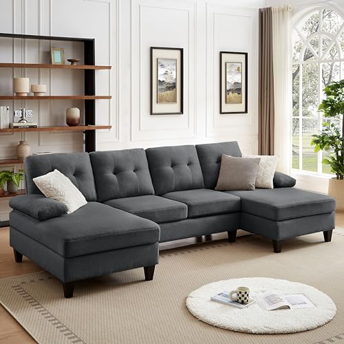 Chireca 111" Sectional Couch for Living Room, Modern Polyester Fibre
