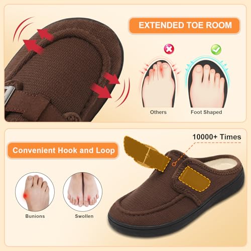 JOINFREE Womens Wide Slippers Cozy Adjustable House Mules Warm Memory Foam by JOINFREE - Image 4