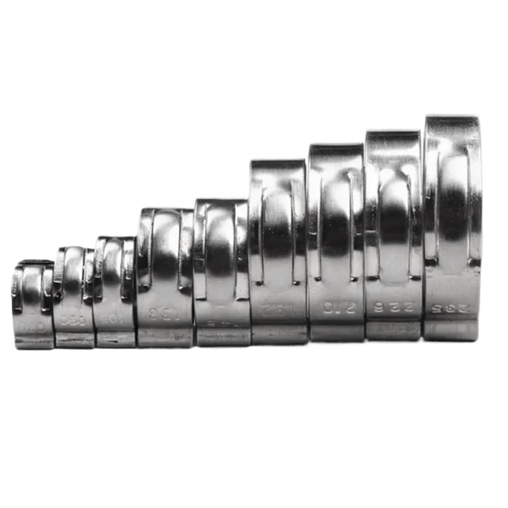 Lot de 130 colliers de serrage en acier inoxydable avec 1 pince de serrage en acier inoxydable 7-21 mm