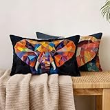 Kissenbezug 40x60 Geometrie– 2er Set Outdoor Kissen Wetterfest,Kissenbezug Elefant...