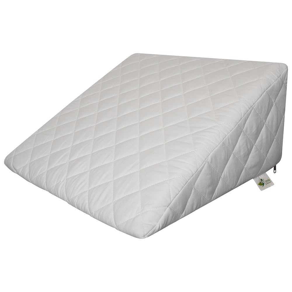 Crest Wave Aqua Diamond Bed Wedge Pillow Cushion - Incline Support - For Acid Reflux Back Pain, Snoring & Heartburn - Orthopedic - Reduces Respiratory Problems - Removable Washable Cover (20” X 18” X 8”)