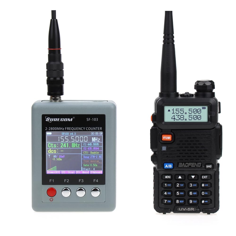 Surecom SF-103 - Medidor de frecuencia portátil (2 MHz, 2 MHz, 2,8 GHz, Walkie-talkie para DMR y radio analógica bidireccional
