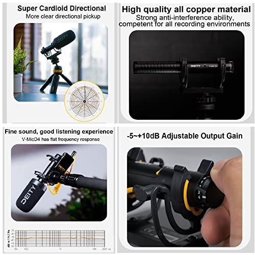 Image of Deity Microphone V-Mic D4,Professional External Camera Video Microphones,Shotgun Mic with Shock Mount Supports USB-C Digital Output for PCs for Cameras Recorders Smartphones Laptops and Tablets