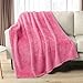 PAVILIA Sherpa Throw Blanket for Couch Sofa, Pink Fluffy Warm Plush Blanket for Bed, Cozy Super Soft Lightweight Throw, Fuzzy Decorative Blanket, All Season Home, 50x60