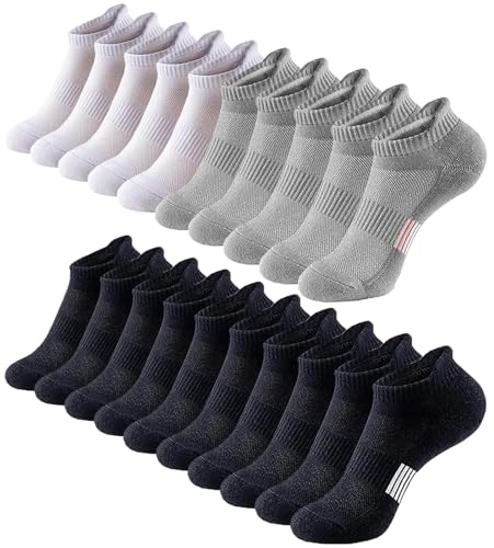 12-20 Pairs Athletic Ankle Socks for Women Breathable Low Cut Running Socks Cushioned Moisture Wicking for Sport Traveling2