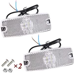 Luci Ingombro Rimorchio 2 Fari Laterali LED Per Camion, Caravan, Rimorchio - 12V/24V, Rosso/bianco/arancione, Omologati ECE Batteria Camper Servizi