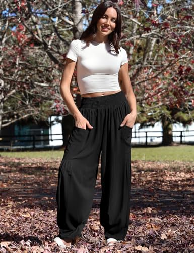 TARSE Women Linen Boho Pants Summer Casual Loose High Waist Cargo Lounge Harem Pant 2025 Beach Travel Vacation Outfits2