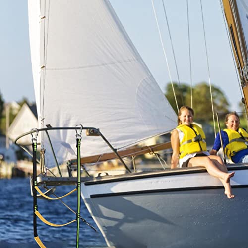 FCHMY Rope ladder, nylon rope ladder, dinghy ladder with 3 steps, entry ladder, folding rope ladder, for dinghy, kayak, motor boat