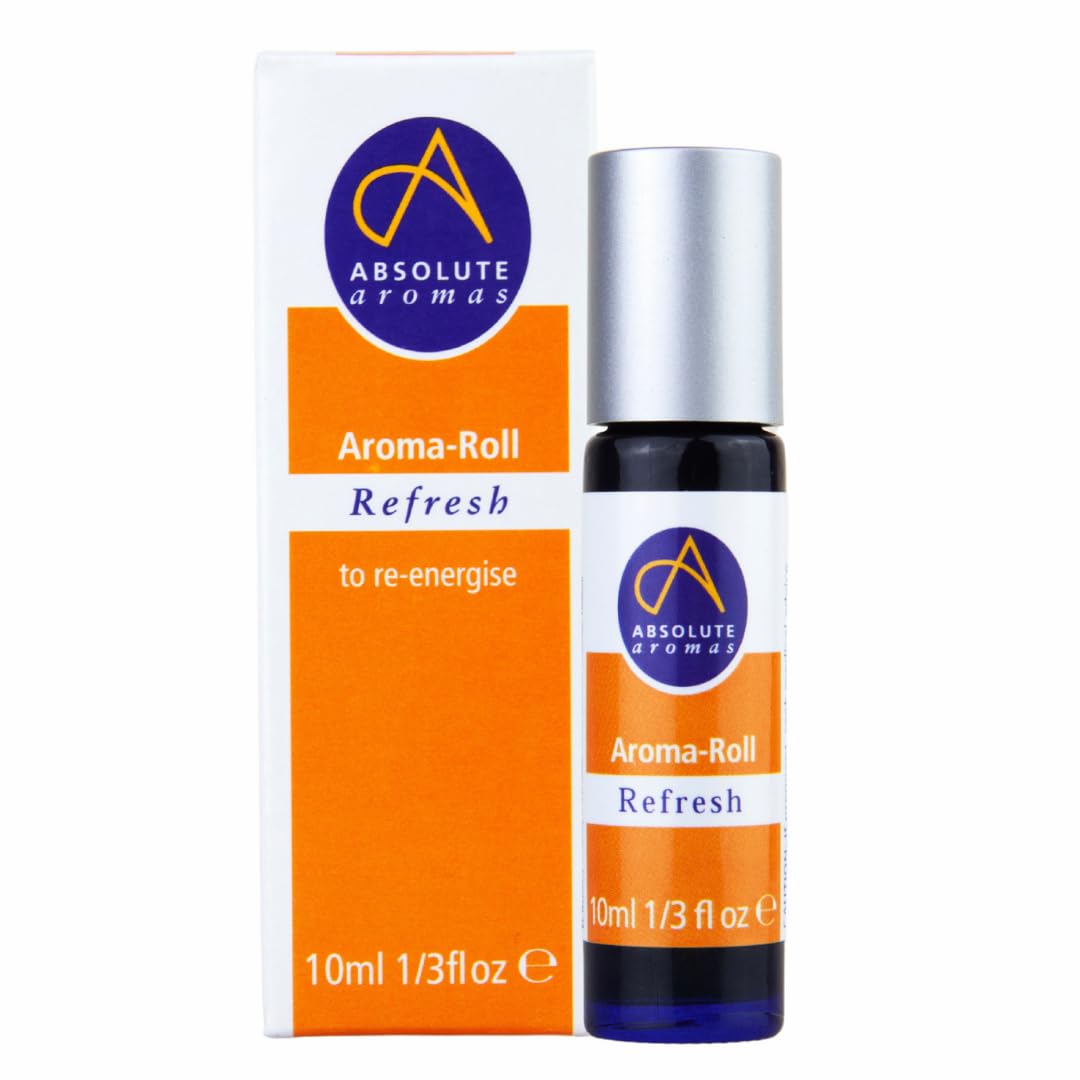 Absolute Aromas Refresh Aroma-Roll Roller Ball - Contains 100% Pure, Natural Orange, Spearmint, BergamotEssential Oil