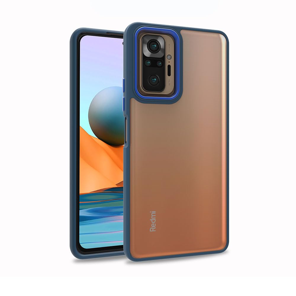 Zore Xioami ile uyumlu Redmi Note 10 Pro Kılıf Flora Kapak Mavi