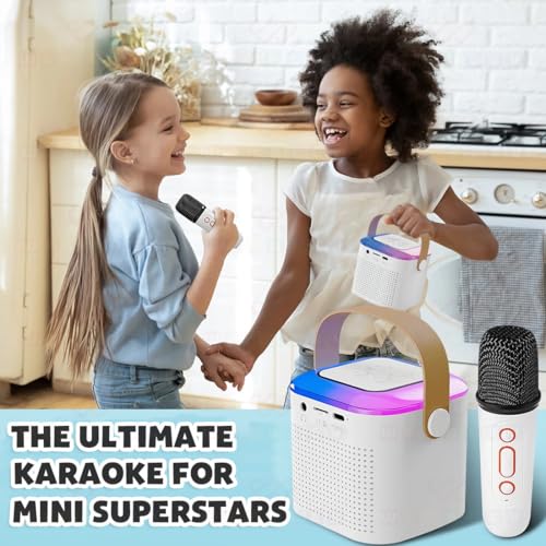 Image of Wembley Bluetooth Karaoke Set with Mic & Speaker | Fun Musical Toy for Kids for Singing | Ideal for Parties, Picnics & Travel Entertainment (White, Bucket Style)