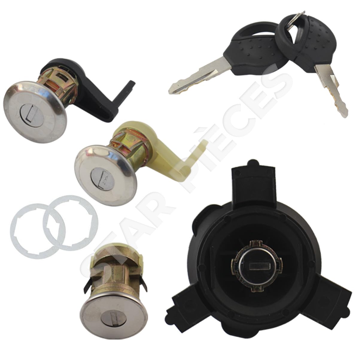 3 cerraduras de Puerta + bombin Arranque + Tapa del Tanque compatibles para Peugeot 206 (Desde 1998). con 2 Llaves | 9170N8