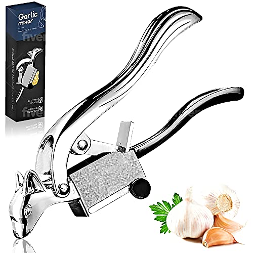 Sinan Manual Garlic Press ,Knoblauchpresse Edelstahl Fleischwolf und Zerkleinerer mit Silikon RollenschÃ¤ler Rostfrei, leicht drÃ¼cken, spÃ¼lmaschinenfest, zu reinigen