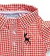 Baby Trachten Body Kariert mit Kragen und Stick – Volksfest und Hochzeit Kurzarm Body für Jungen und Mädchen – Trachtenbody Joshua (Rot/Weiss, 86/92)