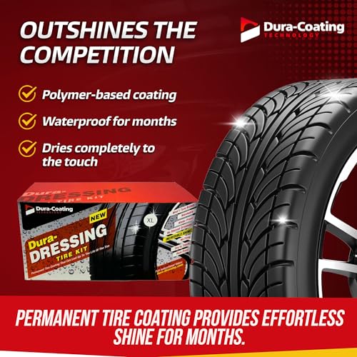 Dura-Dressing XL Total Tire Kit - Double Size Car Kit - Tire Dressing, Cleaning and Restoration Kit for Cars - High Gloss Coating to Renew and Protect Your Tires - Made in USA - Image 4