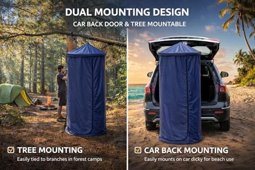 Image of Lifelong Polyester Tent for Camping - Dress Changing, Can be Hanged Anywhere with Portable Foldable Cloth Outdoor Bathroom Tent, Camp Toilet Rain Shelter, Height 182cm-(Navy Blue1 Person)