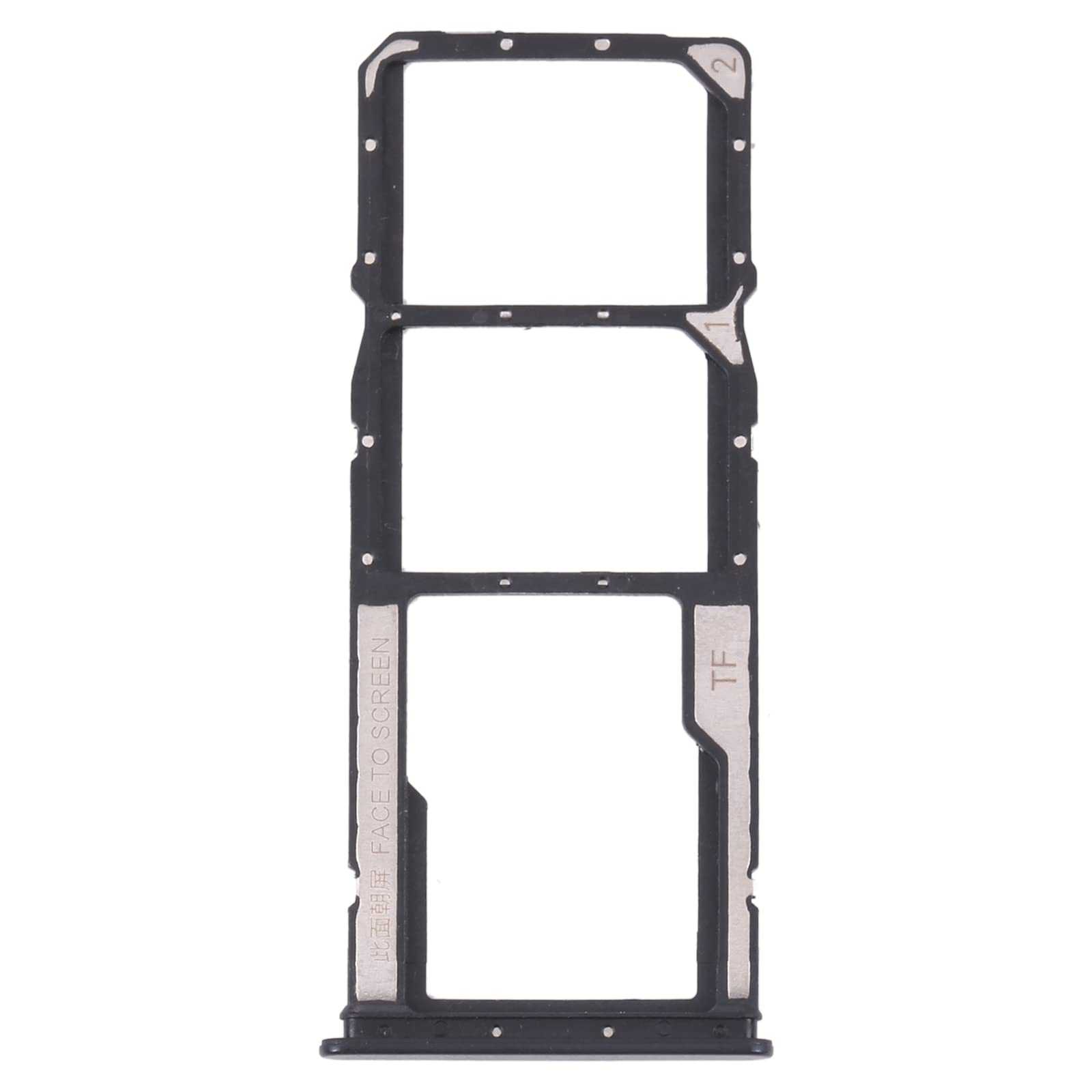 Ricambio Compatibile con Xiaomi Redmi Note 11 4G / Redmi Note 11S 4G Carrello Vassoio tray porta scheda Sim 1 + SIM 2 + Supporto alloggio SLOT SLITTA Memoria Micro Sd CARD (Nero)