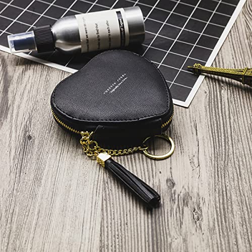 Jsgm Heart Shape Cute Coin Purse - Small Keychain Coin Pouch, Can Put Key Chain Coins Bills Jewelry Earphones, Suitable For Ladies And Womens Wear, Valentines Day Gifts For Her(Multiple Colour), Blue #TOP2