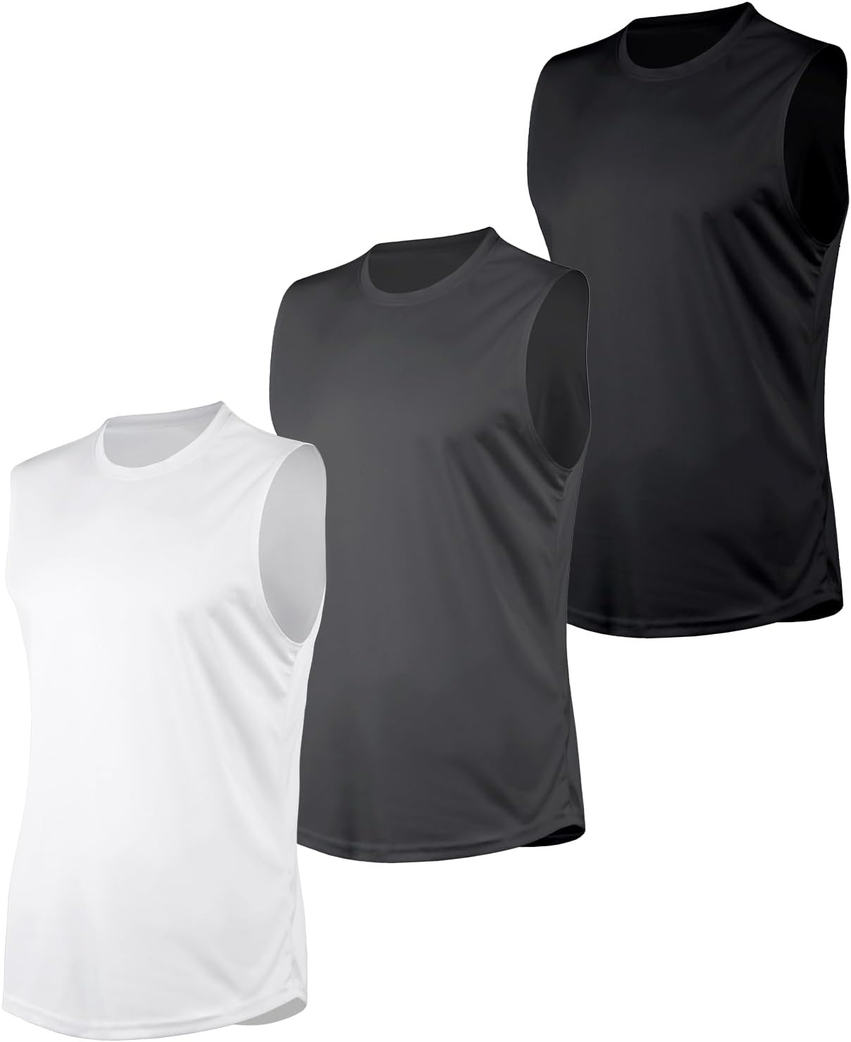 3 Pack Mens Quick Dry Workout Tank Tops Sleeveless Athletic Shirts for Gym Running Training,Breathable Mesh Fitness Vest Set