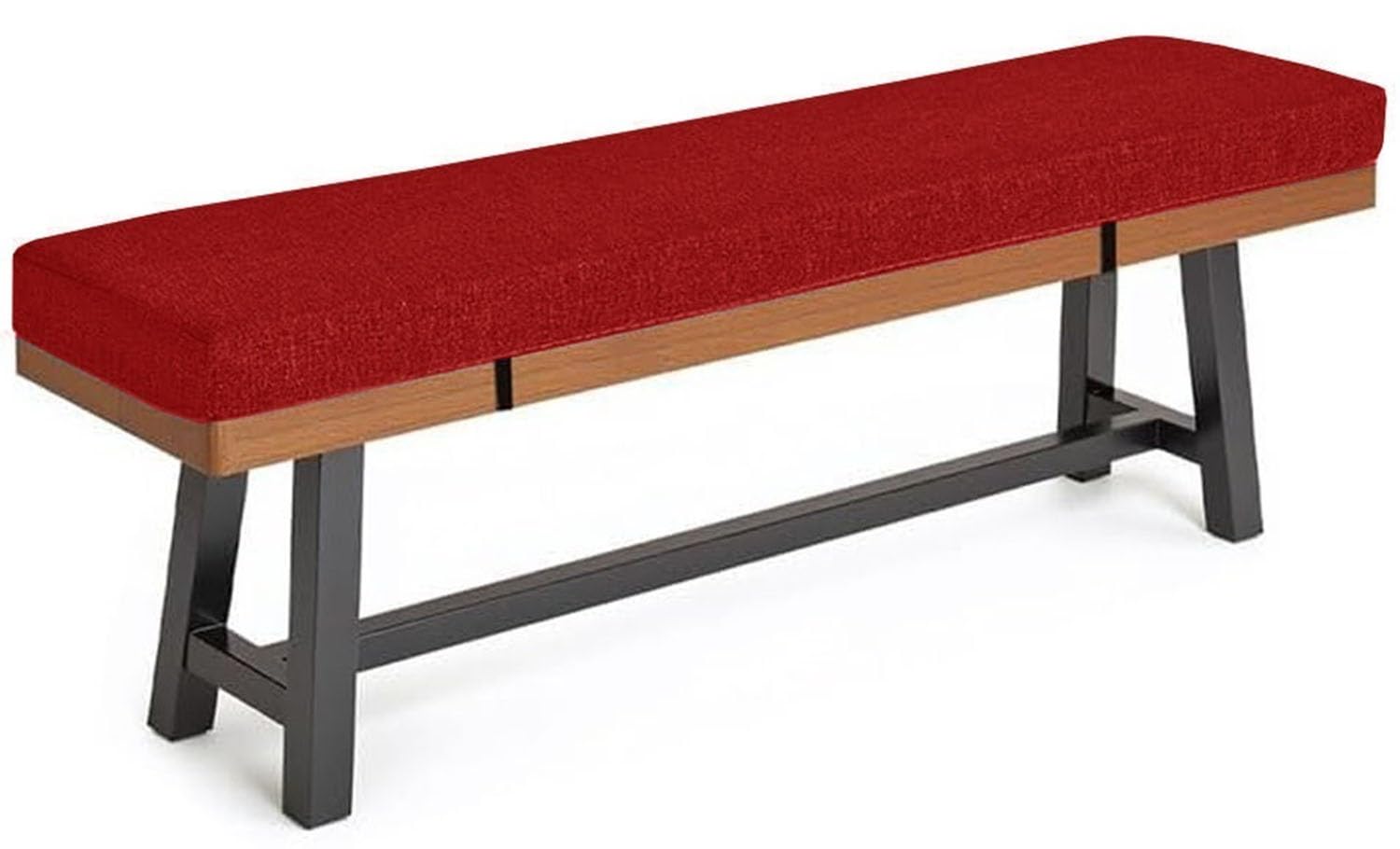 Outdoor Bench Cushion 140cm/100cm/120cm/150cm/220 x 40cm for Indoor Garden Furniture, Non Slip Pad Patio Kitchen Sofa Bench Cushions for Dinning Bench Swing Window Seat Pad(Wine red,110x35x3cm)
