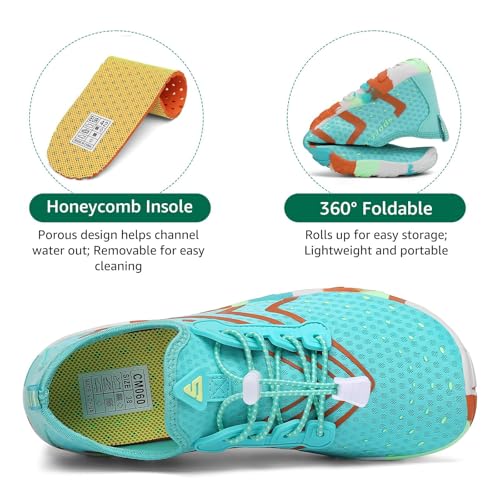 Image of SAGUARO Water Shoes for Women - Barefoot Quick-Dry Aqua Sock, Lightweight, Breathable for Swimming, Beach and Outdoor Activities Size 5.5-10.5