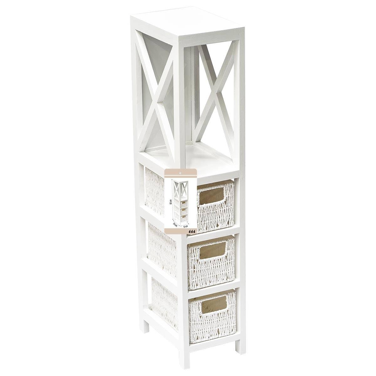 Mueble Blanco 3 cestas + 1 Estante