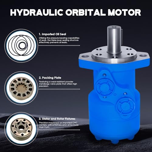 ATO Hydraulic Orbital Motor, 4 Bolts Square, Flat Key, Engine Hydraulic Motor Flat Key,with 3 Layers of Rubber Sealing Rings,63cc/rev,for Slews, Sweeper Drives, Augers by ATO - Image 4