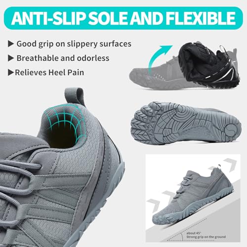 Image of Barefoot Shoes Women Men Minimalist Zero Drop Wide Toe Box Water Shoes Hiking Barefoot Footwear Unisex Sneakers for Workout Cross-Trainer Walking Running Camping Beach Weightlifting Grounding Sport