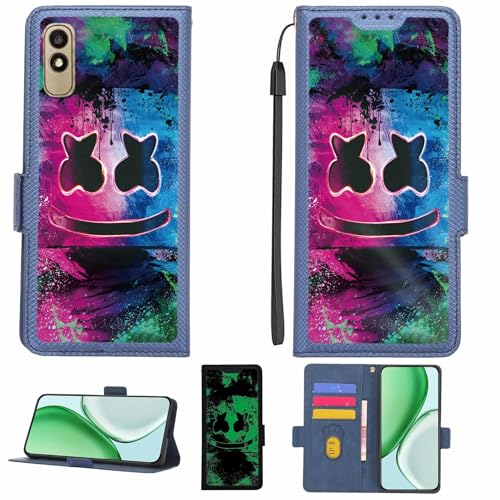 Aroepurt Case Compatible for Blu C5L Max 2024 Phone Case Flip Cover [with Tempered Glass Screen Protector][RFID Blocking][Luminous Effect] LPT-BQ