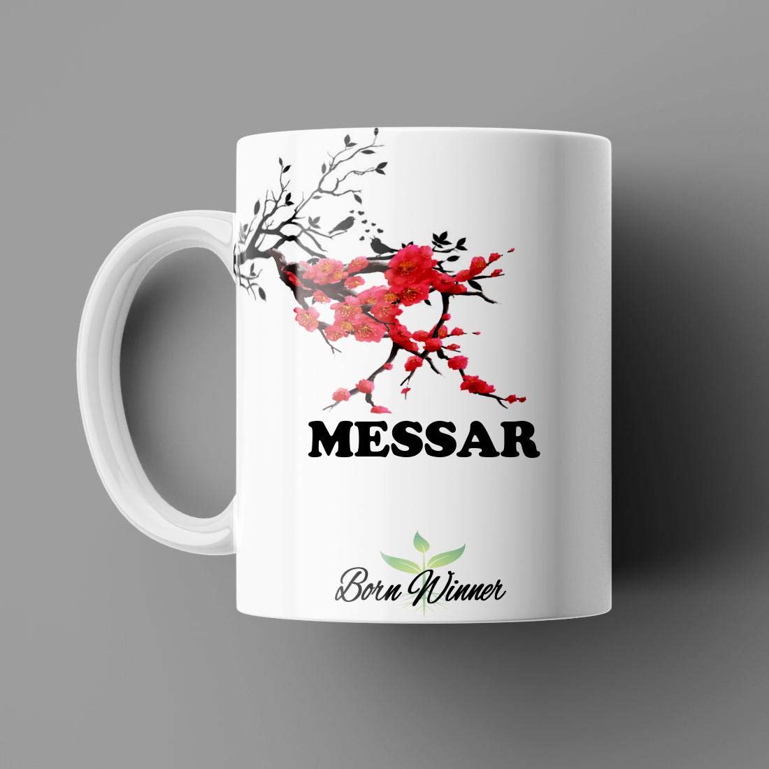 Name Printed Messar Name Mug for Coffee White Ceramic Mug (350)ml