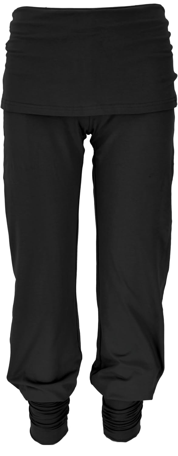 Yoga-Hose mit Minirock in Bio-Qualität, Damen, stretch, dattelbraun | Baumwolle, elastischer Schnitt, femininer Look, ideal für Yoga und Freizeit, angenehmes Tragegefühl