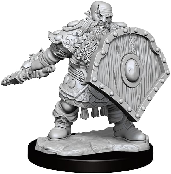 WizKids D&D Frameworks: Dwarf Fighter Male - Unpainted and Unassembled