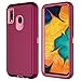 Hapitek A20 Case for Galaxy A20 Case A30 Heavy Duty Shockp Protective Tough 3 in 1 Rugged Case for Samsung Galaxy A20/30 (Purple Pink)