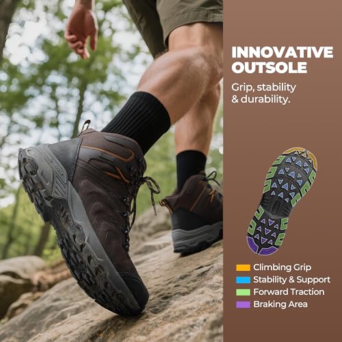 NORTIV 8 Men's Waterproof PRO Hiking Boots Outdoor Lightweight Non-Slip Arch Support Trekking Camping Ankle Boots Armadillo 3.03