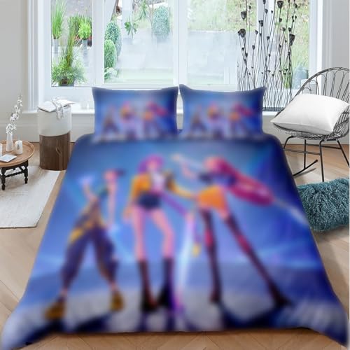 JJZENKD Hun-trix Ru-mi Kin-der bettwäsche135x200 cm Bettbezug für Kinder Mädchen Jungen Cartoon Bettwäsche Mikrofaser 3D Bettwäsche Set Anime Fan Geschenke