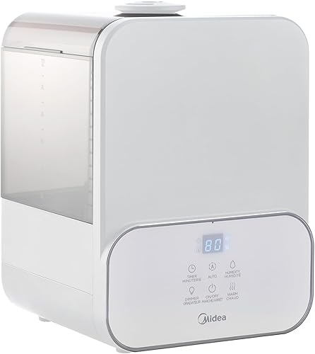 Miniatura 8 de Midea Humidificador ultrasónico de 1.6 galones  Niebla cálida y fría, tiempo de funcionamiento de 18 horas, llenado superior, difusor de aceites