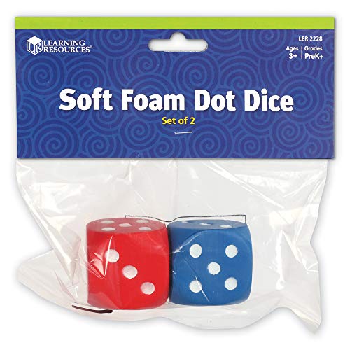 image for Learning Resources Foam Dice: Dot Dice, Red and Blue 6-Sided Foam Dice