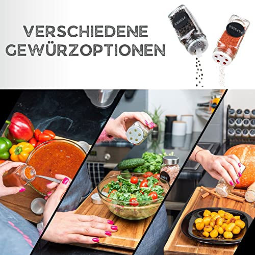 Gewürzgläser Deco haus eckig mit Schraubkappe im 12er Set