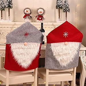 EXP VISION Christmas Decor Kitchen Chair Slip Covers, Red Chair Back Cover Santa Claus Slipcovers for Holiday Party Festival Kitchen Dining Room Chairs (Tomte Gnomes 2pcs) EXP VISION Christmas Decor Kitchen Chair Slip Covers Red Chair Back Cover Santa Claus Slipcovers for Holiday Party Festival Kitchen Dining Room Chairs Tomte Gnomes 2pcs