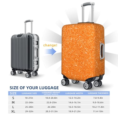 Orange Glitter2 Print Luggage Cover For Suitcase,Washable Elastic Travel Suitcase Protector With Zipper Closure And Bottom Buckle – Fits 18-32" Luggage-X-Large4